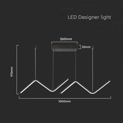 Lampadario LED a sospensione con filo LED/12W/230V 4000K nero