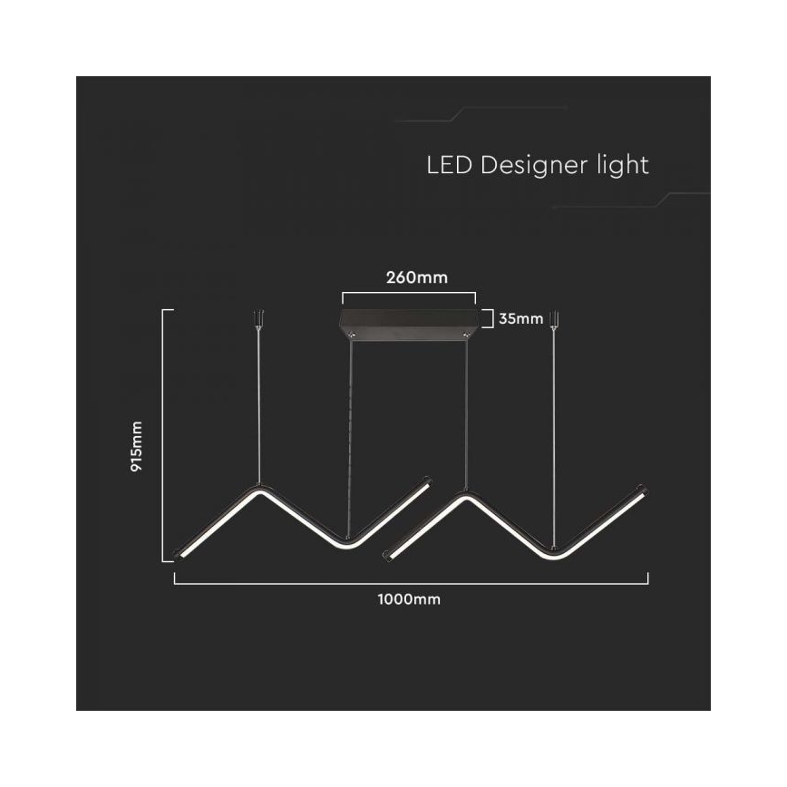 Lampadario LED a sospensione con filo LED/12W/230V 4000K nero
