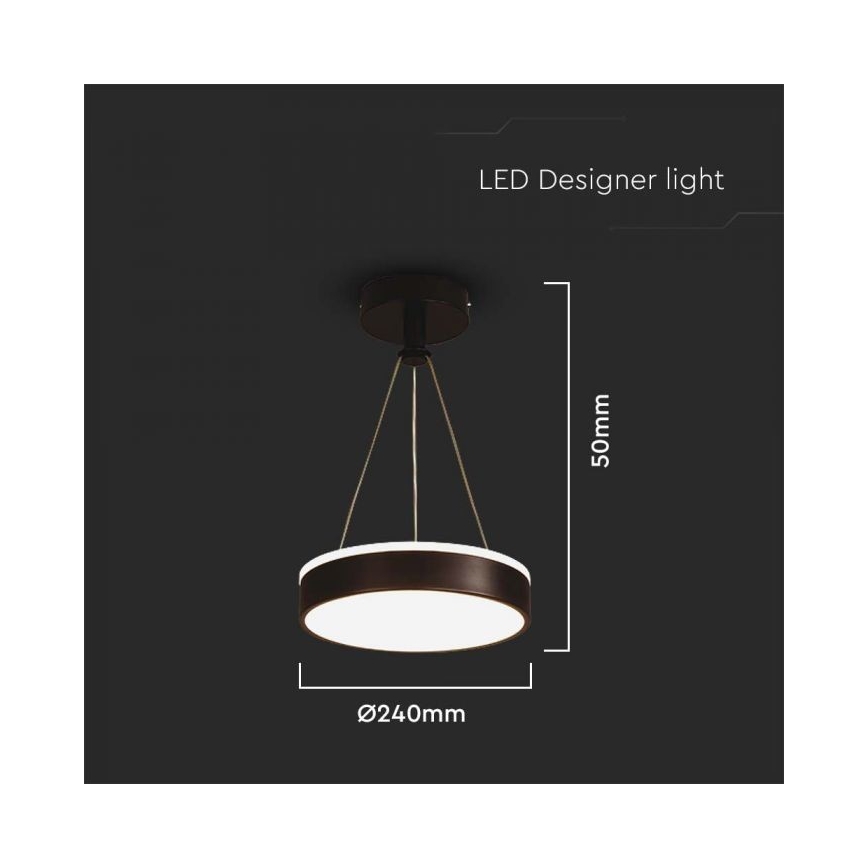 Lampadario LED a sospensione con filo LED/12W/230V 4000K nero
