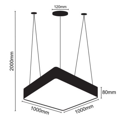 Lampadario LED a sospensione con filo LED/170W/230V 4000K 100x100 cm