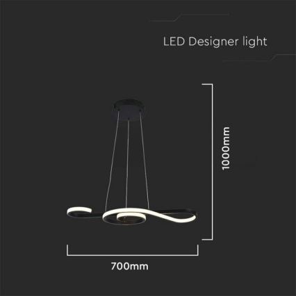 Lampadario LED a sospensione con filo LED/18W/230V 3000K nero