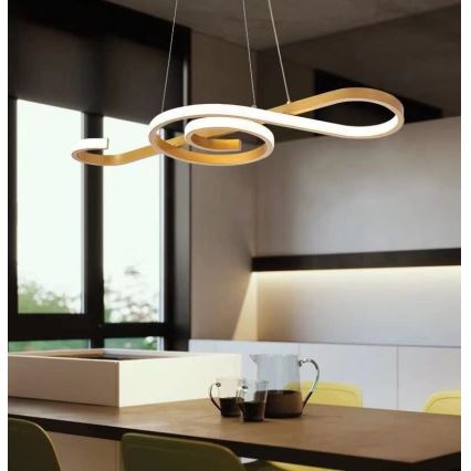 Lampadario LED a sospensione con filo LED/18W/230V 3000K oro