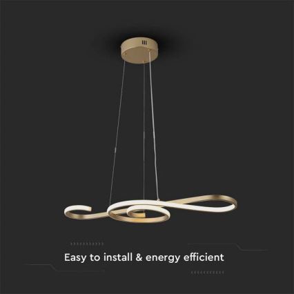 Lampadario LED a sospensione con filo LED/18W/230V 3000K oro