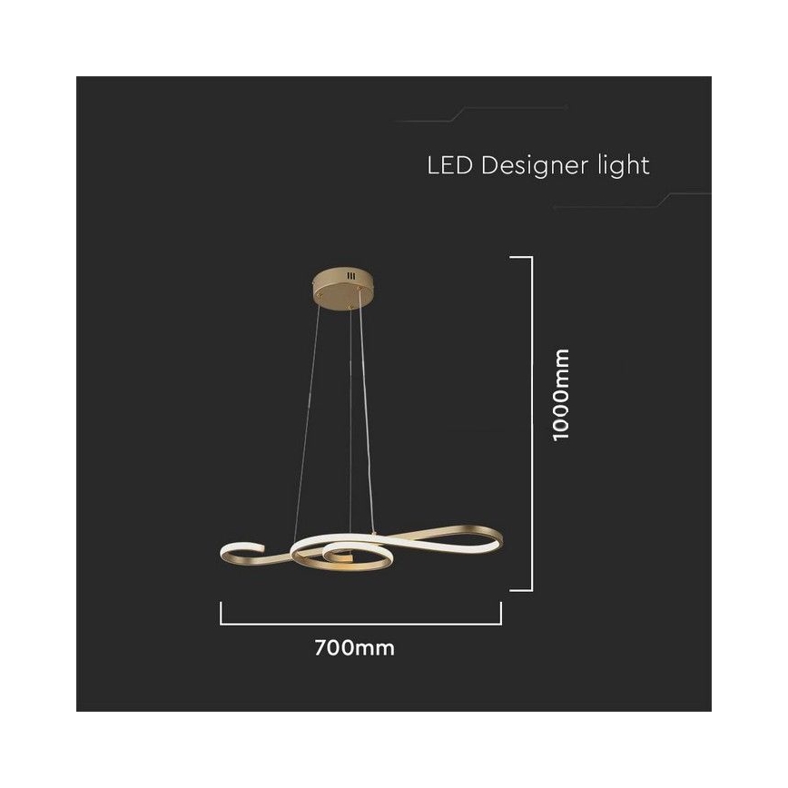 Lampadario LED a sospensione con filo LED/18W/230V 3000K oro