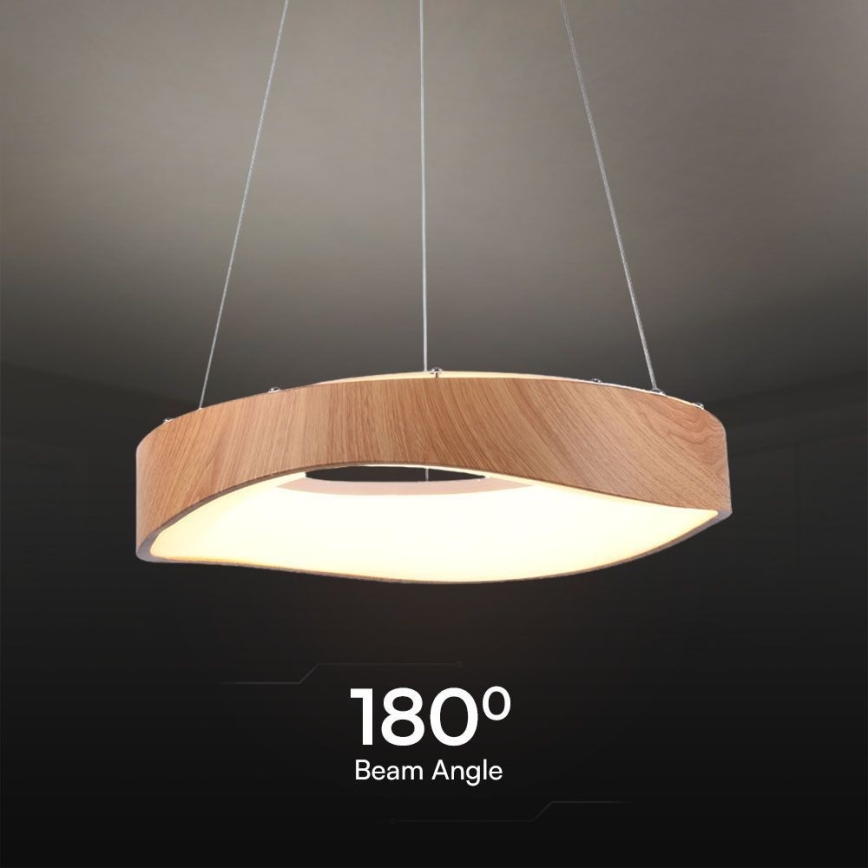 Lampadario LED a sospensione con filo LED/18W/230V 3000K ø 40 cm marrone