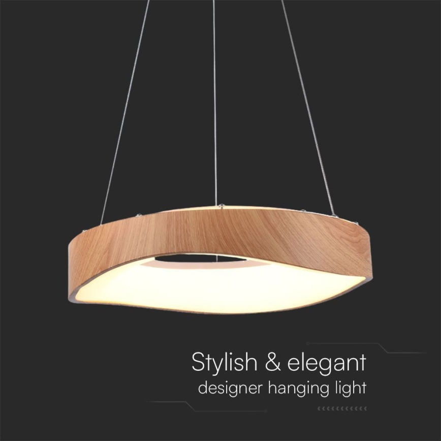 Lampadario LED a sospensione con filo LED/18W/230V 3000K ø 40 cm marrone