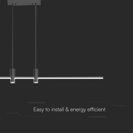 Lampadario LED a sospensione con filo LED/19W/230V 3000K nero