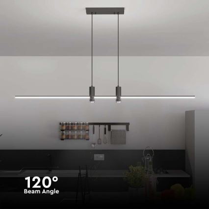 Lampadario LED a sospensione con filo LED/19W/230V 3000K nero