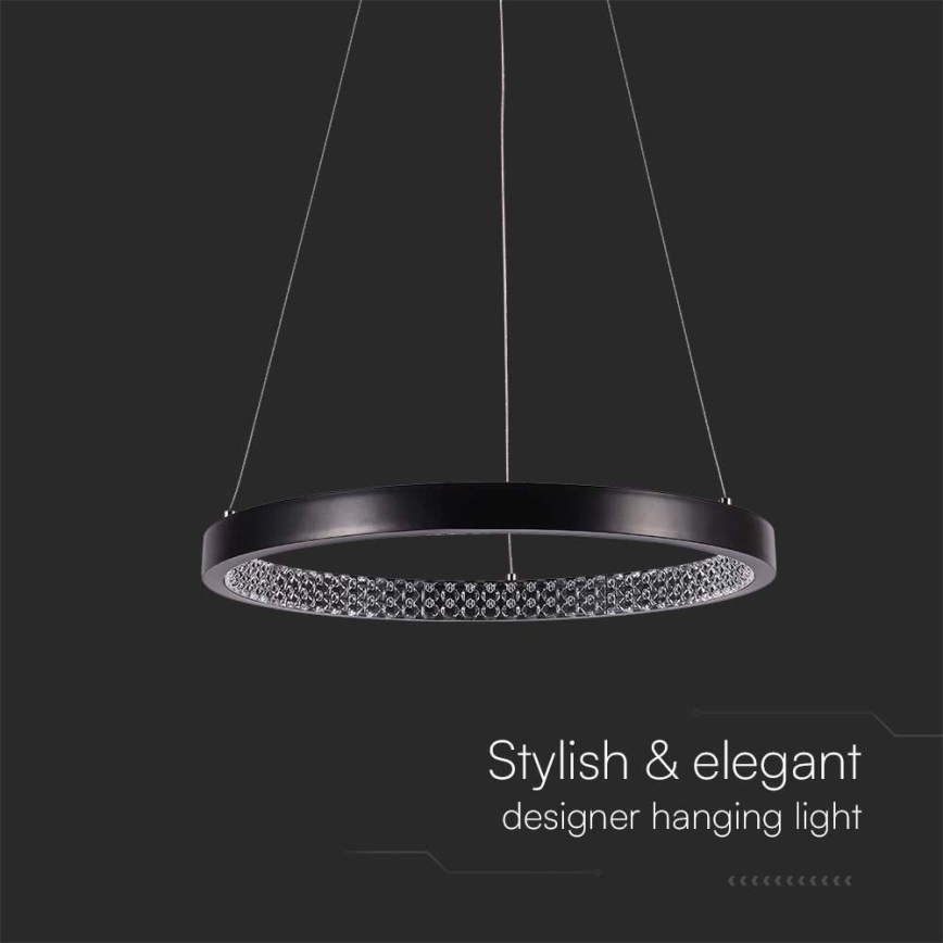 Lampadario LED a sospensione con filo LED/19W/230V 3000K nero