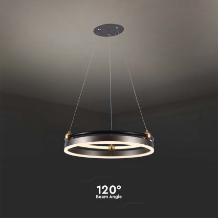 Lampadario LED a sospensione con filo LED/20W/230V 3000K diametro 42 cm marrone