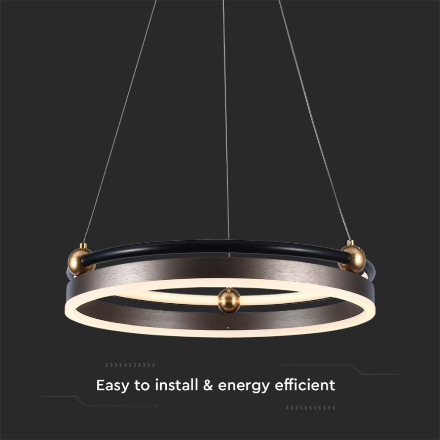 Lampadario LED a sospensione con filo LED/20W/230V 3000K diametro 42 cm marrone