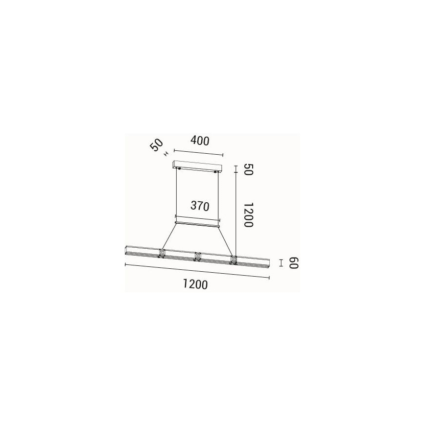 Lampadario LED a sospensione con filo LED/21W/230V 3000K 45x120 cm