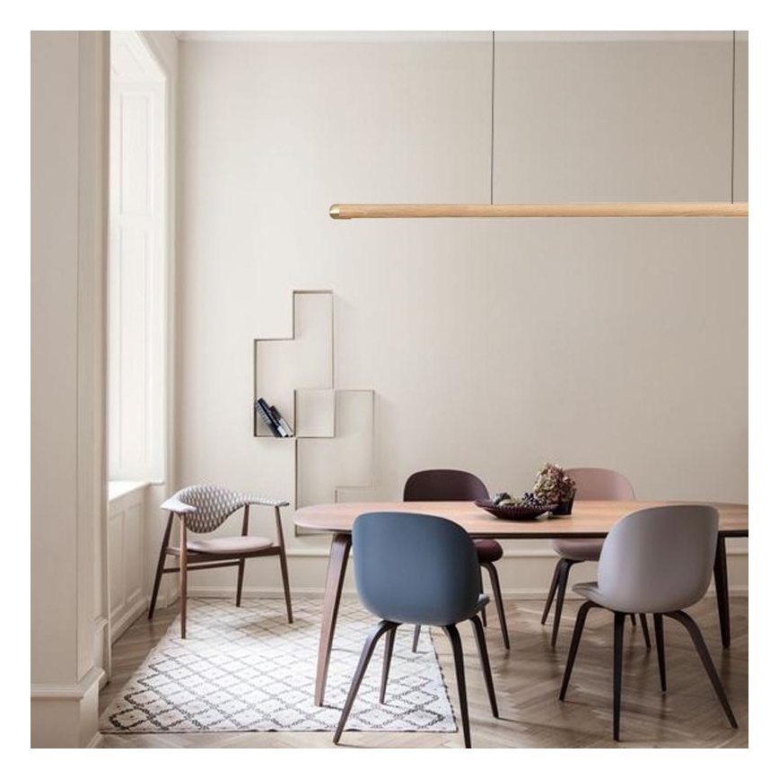 Lampadario LED a sospensione con filo LED/22W/230V 4000K 120 cm cenere/legno solido