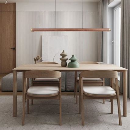 Lampadario LED a sospensione con filo LED/22W/230V 4000K 120 cm cenere/legno solido