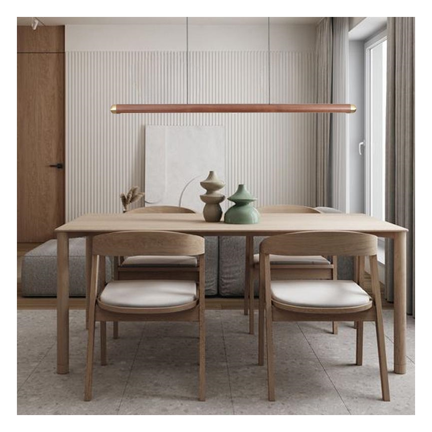 Lampadario LED a sospensione con filo LED/22W/230V 4000K 120 cm cenere/legno solido