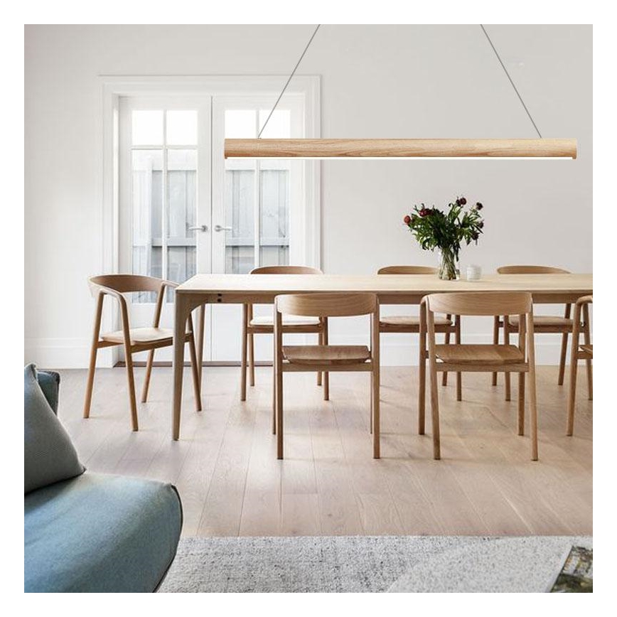 Lampadario LED a sospensione con filo LED/22W/230V 4000K 120 cm cenere/legno solido