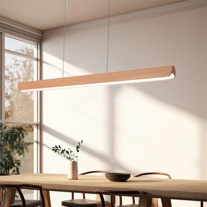 Lampadario LED a sospensione con filo LED/22W/230V 4000K 120 cm faggio/legno solido