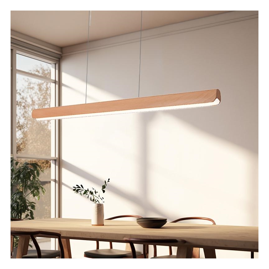 Lampadario LED a sospensione con filo LED/22W/230V 4000K 120 cm faggio/legno solido
