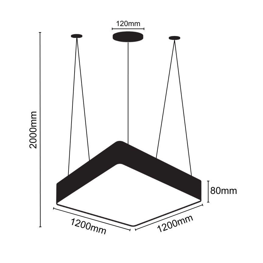 Lampadario LED a sospensione con filo LED/240W/230V 4000K 120x120 cm