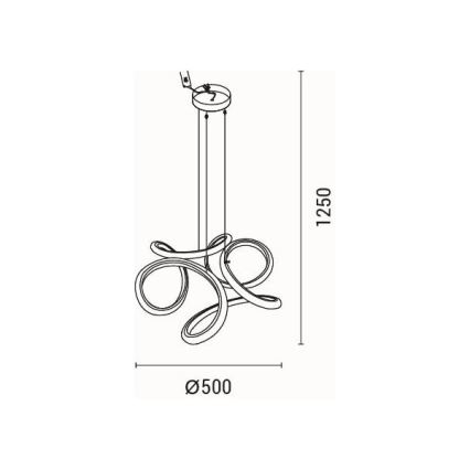 Lampadario LED a sospensione con filo LED/24W/230V 3000K 50x120 cm