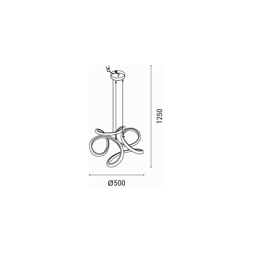 Lampadario LED a sospensione con filo LED/24W/230V 3000K 50x120 cm