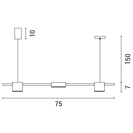 Lampadario LED a sospensione con filo LED/24W/230V 3000K nero