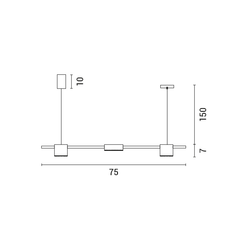 Lampadario LED a sospensione con filo LED/24W/230V 3000K nero