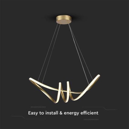 Lampadario LED a sospensione con filo LED/24W/230V 3000K oro