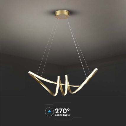 Lampadario LED a sospensione con filo LED/24W/230V 3000K oro