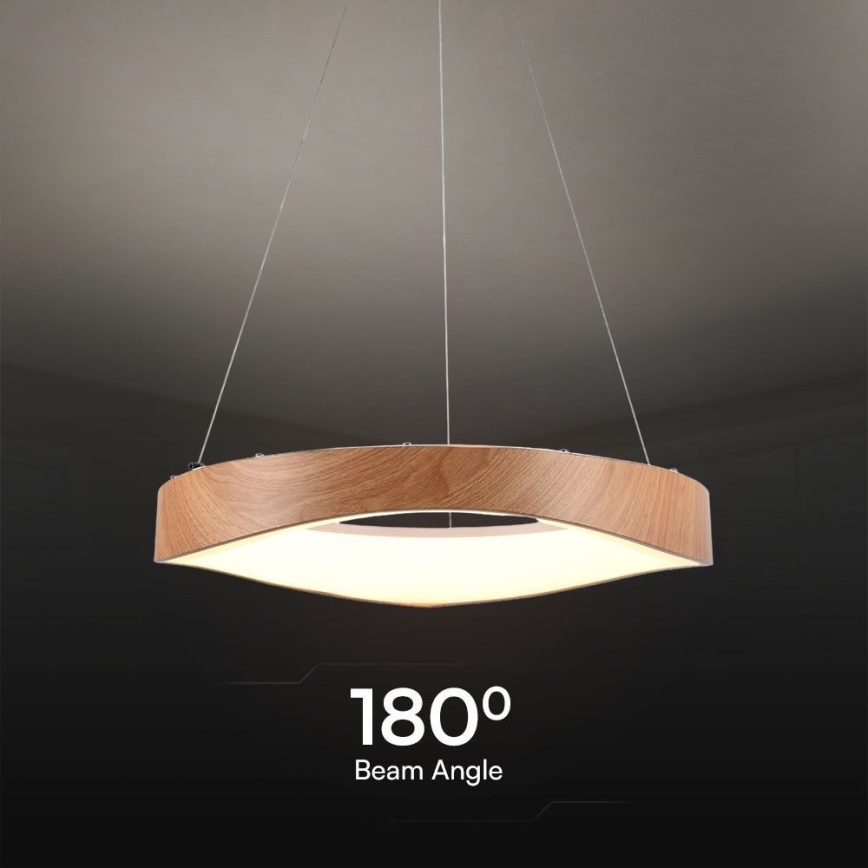 Lampadario LED a sospensione con filo LED/25W/230V 3000K ø 50 cm marrone
