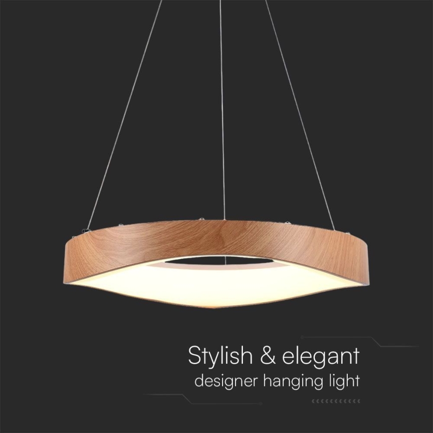Lampadario LED a sospensione con filo LED/25W/230V 3000K ø 50 cm marrone