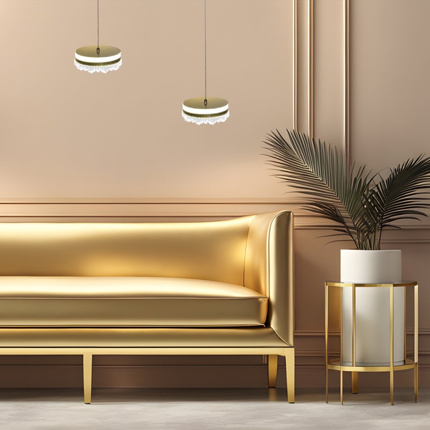 Lampadario LED a sospensione con filo LED/25W/230V diametro 20 cm oro