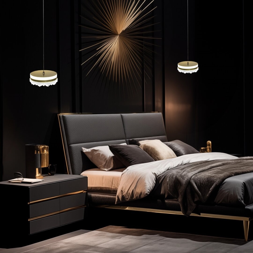Lampadario LED a sospensione con filo LED/25W/230V diametro 20 cm oro