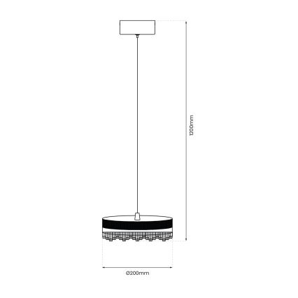 Lampadario LED a sospensione con filo LED/25W/230V diametro 20 cm oro