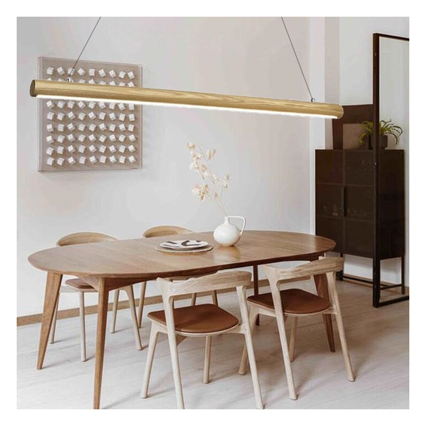 Lampadario LED a sospensione con filo LED/26W/230V 4000K 150 cm cenere/legno solido