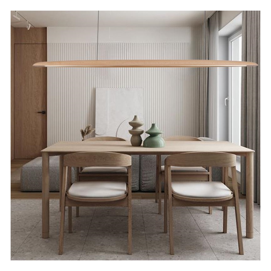 Lampadario LED a sospensione con filo LED/26W/230V 4000K 150 cm faggio/legno solido