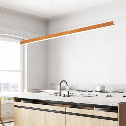 Lampadario LED a sospensione con filo LED/26W/230V 4000K 150 cm faggio/legno solido