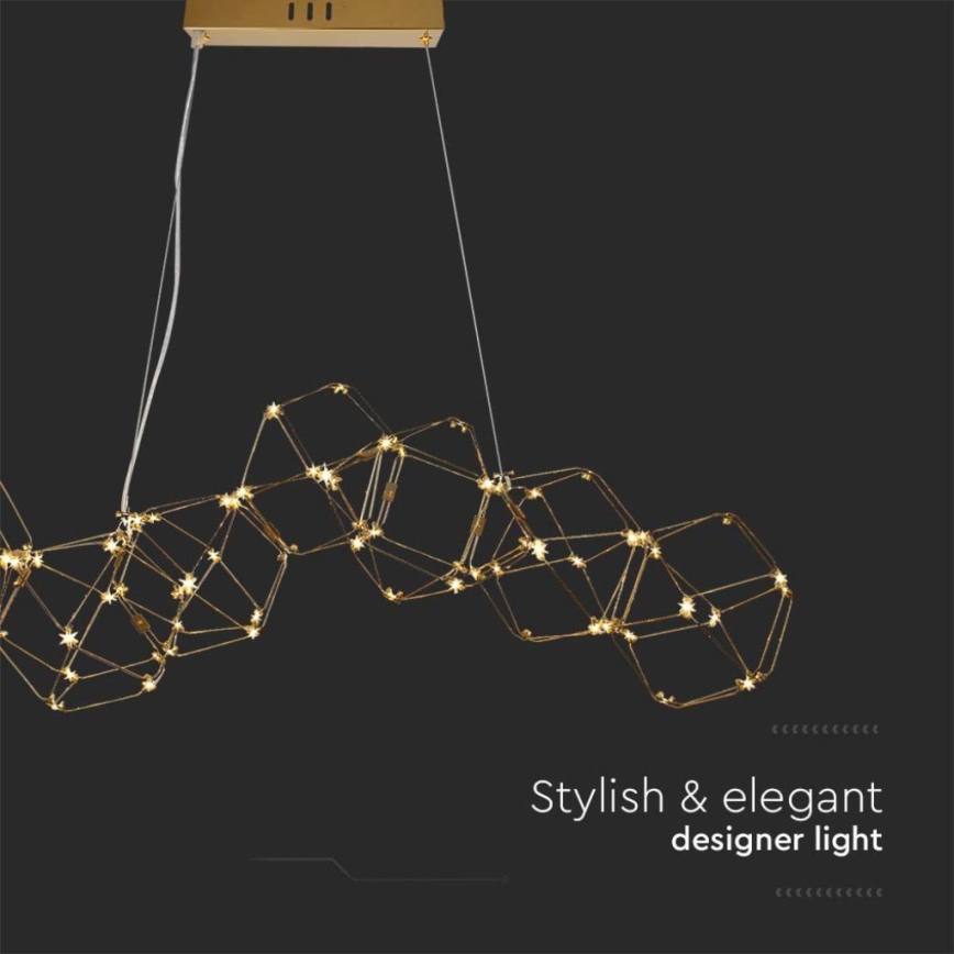Lampadario LED a sospensione con filo LED/28W/230V 3000K oro