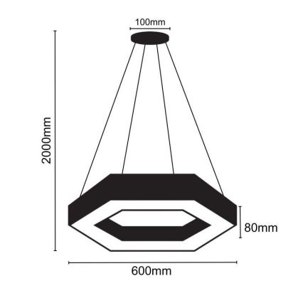 Lampadario LED a sospensione con filo LED/28W/230V 4000K diametro 60 cm