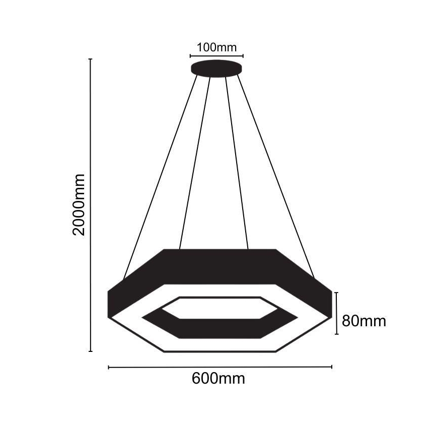 Lampadario LED a sospensione con filo LED/28W/230V 4000K diametro 60 cm