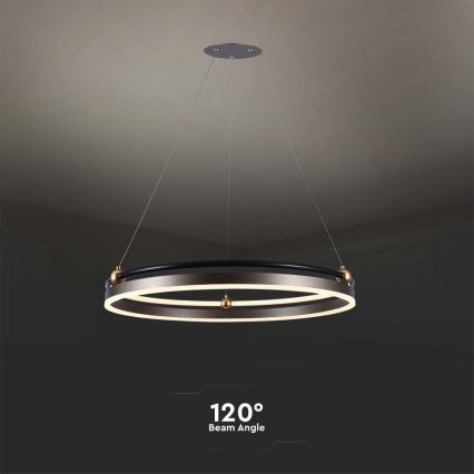 Lampadario LED a sospensione con filo LED/30W/230V 3000K diametro 62 cm marrone