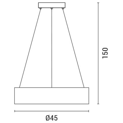 Lampadario LED a sospensione con filo LED/30W/230V 3000K diametro 45 cm nero/quercia