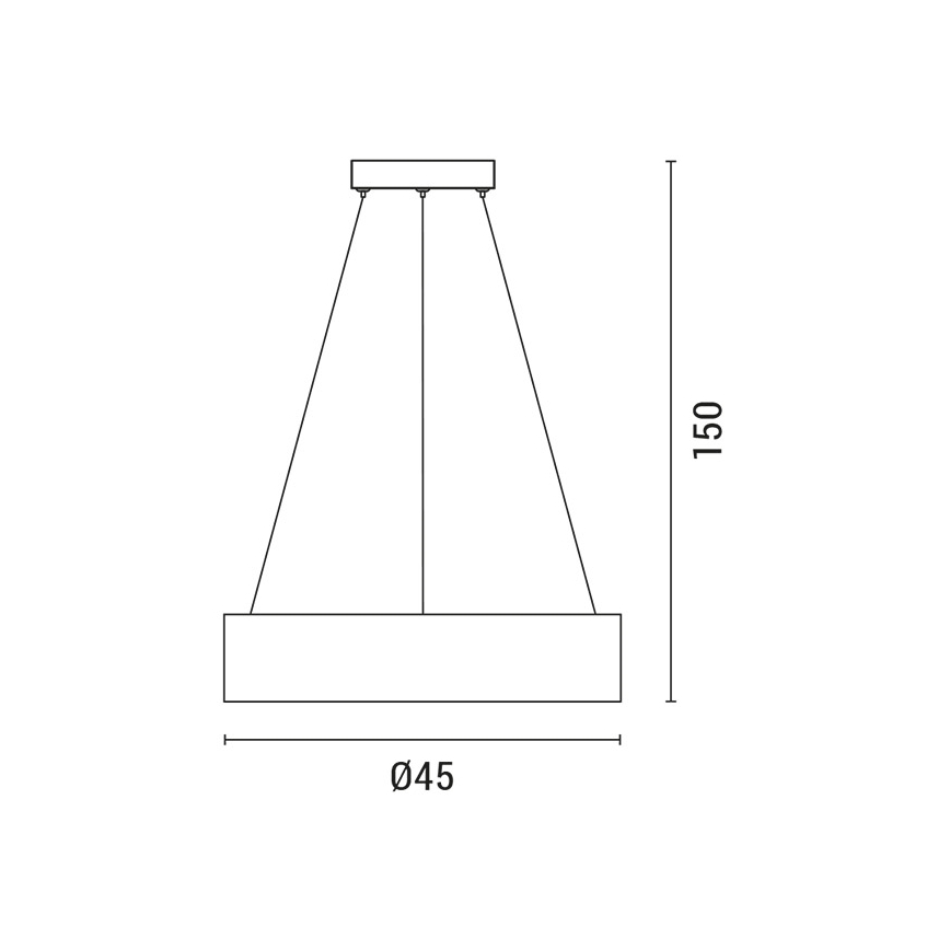 Lampadario LED a sospensione con filo LED/30W/230V 3000K diametro 45 cm nero/quercia
