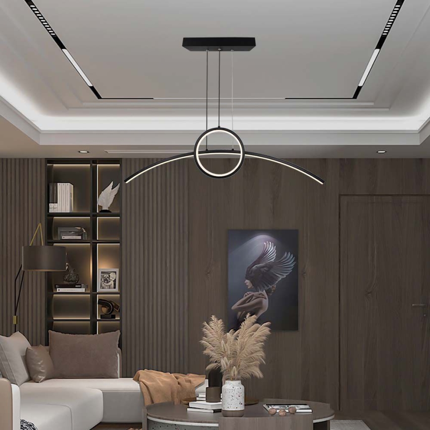 Lampadario LED a sospensione con filo LED/30W/230V 4000K 88 cm nero