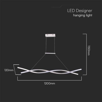 Lampadario LED a sospensione con filo LED/30W/230V 4000K bianco