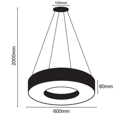 Lampadario LED a sospensione con filo LED/30W/230V 4000K diametro 60 cm