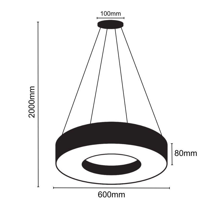Lampadario LED a sospensione con filo LED/30W/230V 4000K diametro 60 cm