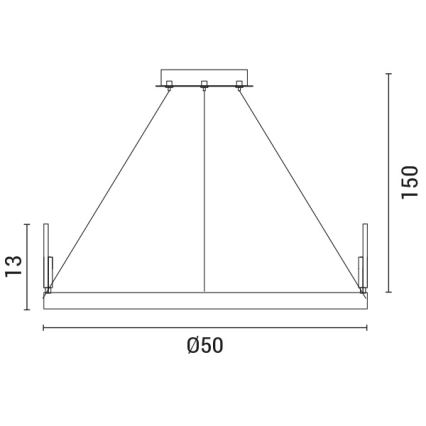 Lampadario LED a sospensione con filo LED/35W/230V 3000K oro