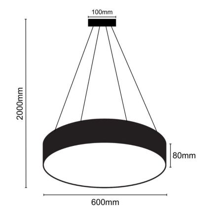 Lampadario LED a sospensione con filo LED/35W/230V 4000K diametro 60 cm