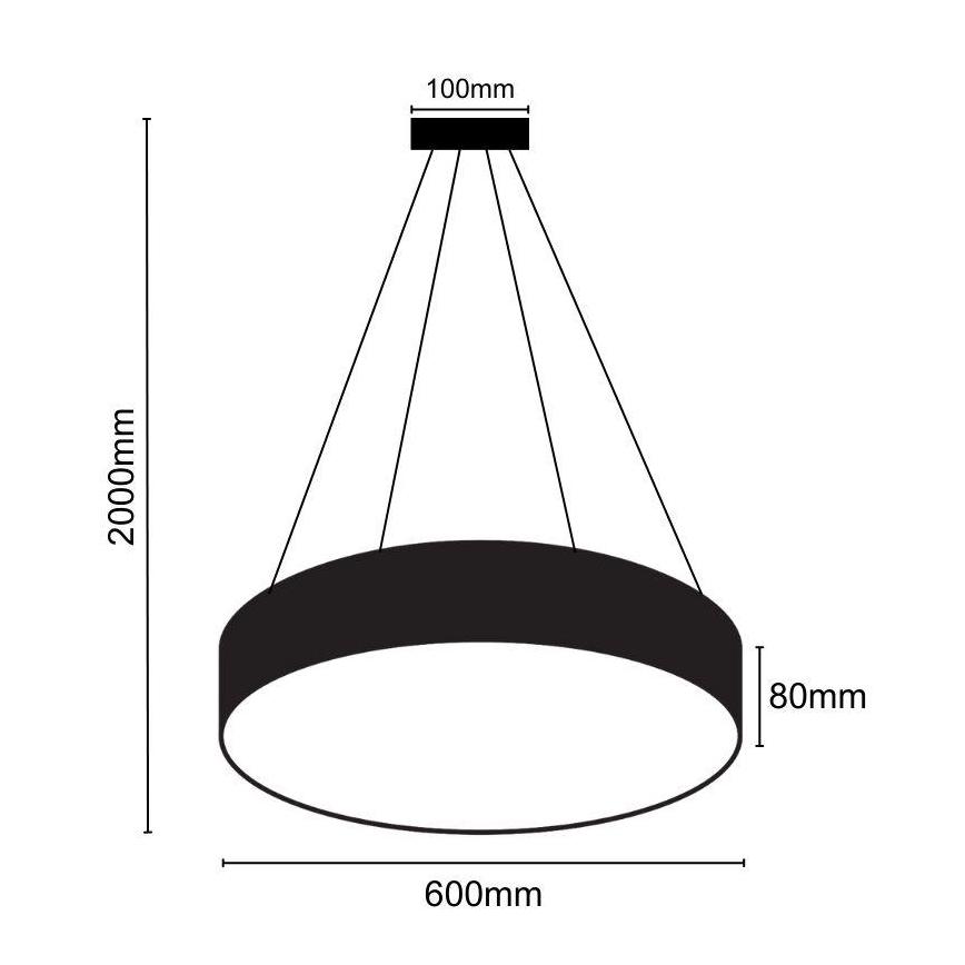 Lampadario LED a sospensione con filo LED/35W/230V 4000K diametro 60 cm